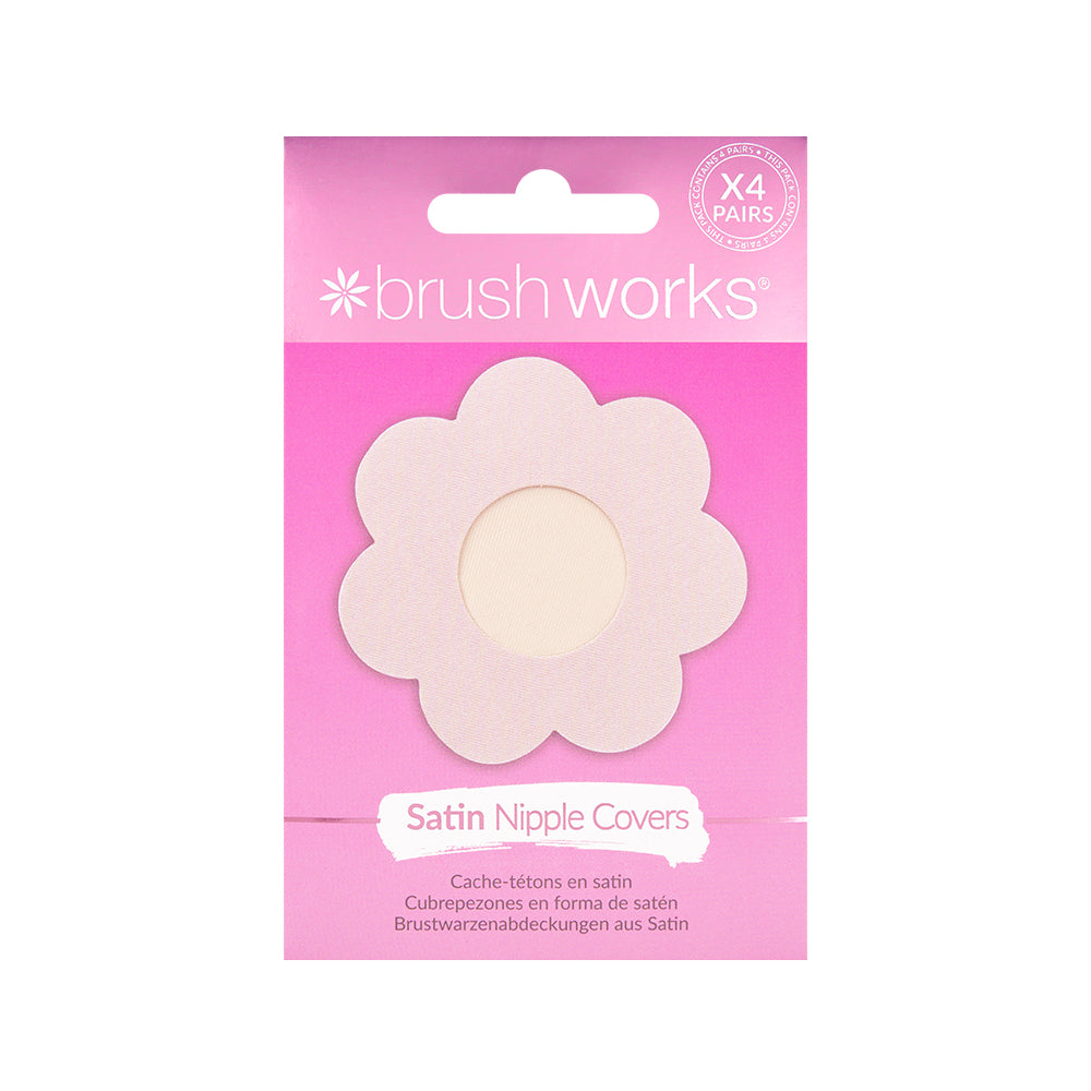 Brushworks Nude Satin Nipple Covers - 4 Pairs