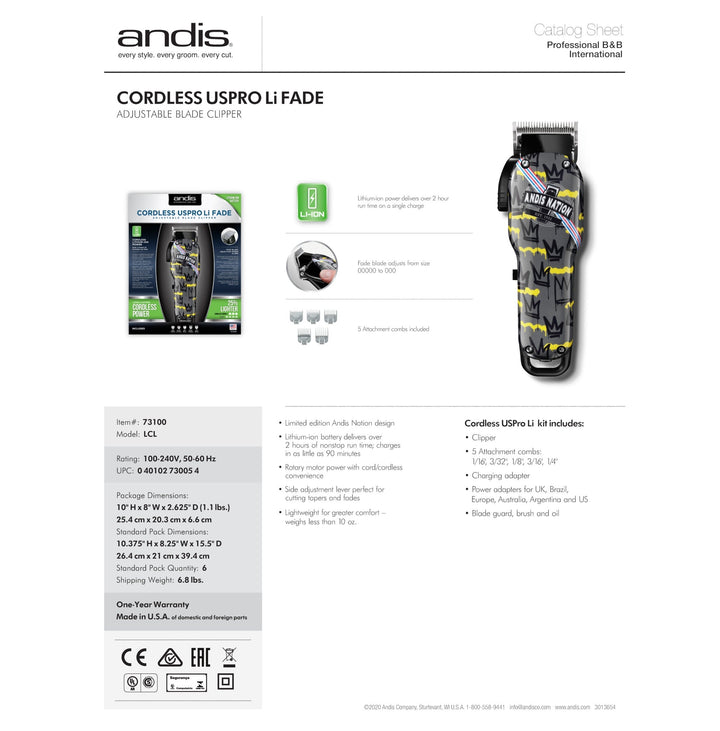 Andis - usPro Li Cordless Fade