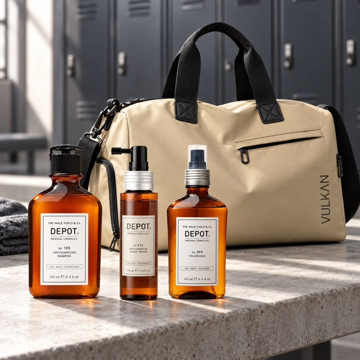 Vulkan for Men - Hair thickening and Flow Bundle med DEPOT