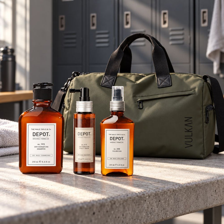 Vulkan for Men - Hair thickening and Flow Bundle med DEPOT