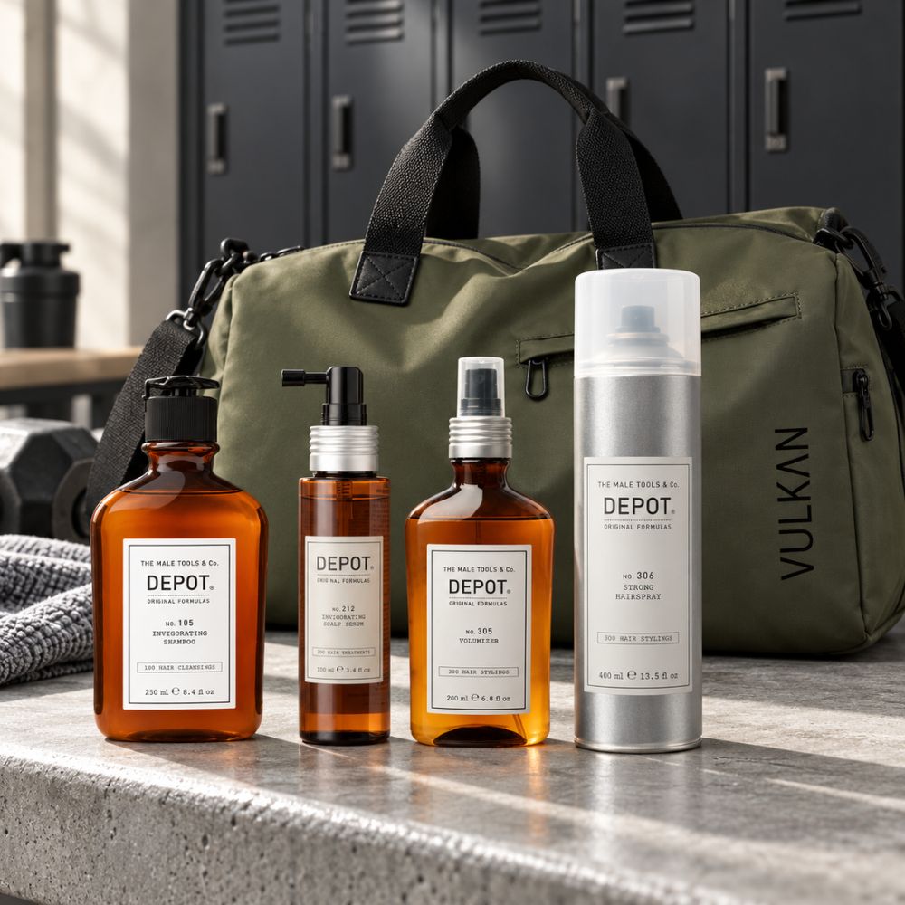Vulkan for Men - Hair thickening and Flow Bundle med DEPOT