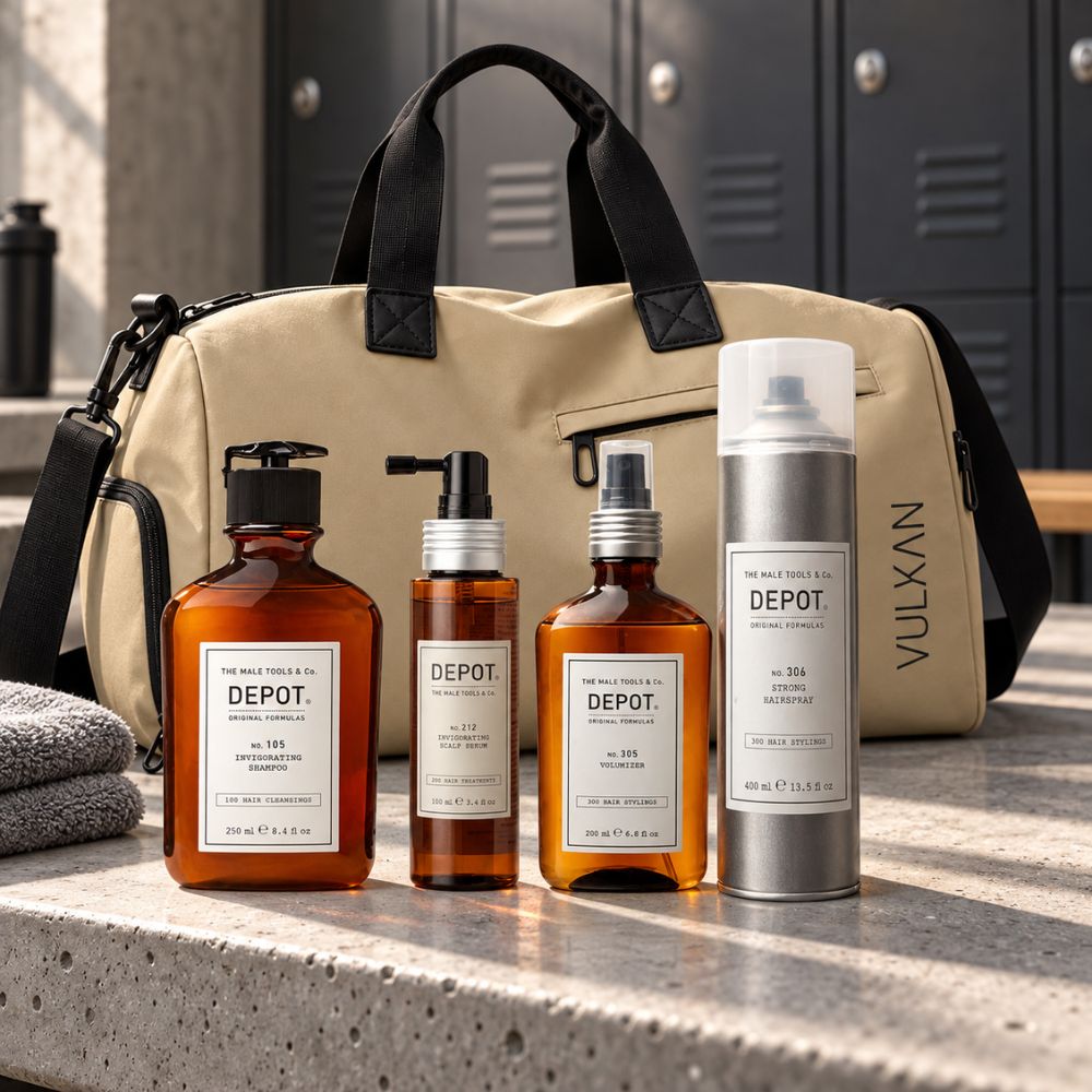 Vulkan for Men - Hair thickening and Flow Bundle med DEPOT