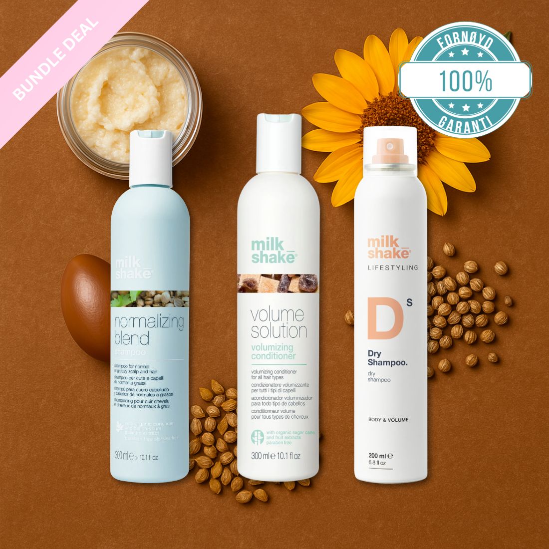 Lifesaver Bundle med Normalizing Blend Shampoo, Volumizing Conditioner og Dry Shampoo