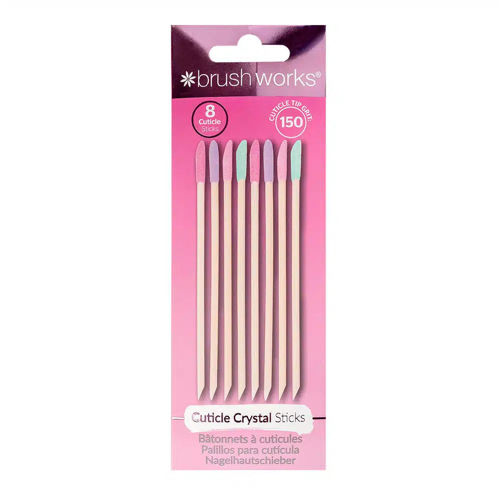 Brushworks Cuticle Crystal Sticks - 8 Pack