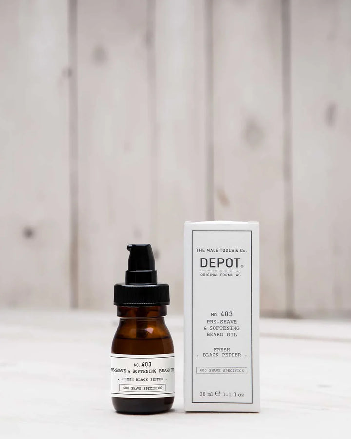 Depot No. 403 - Pre-Shave & Softening Beard Oil: Fresh Black Pepper 30ml