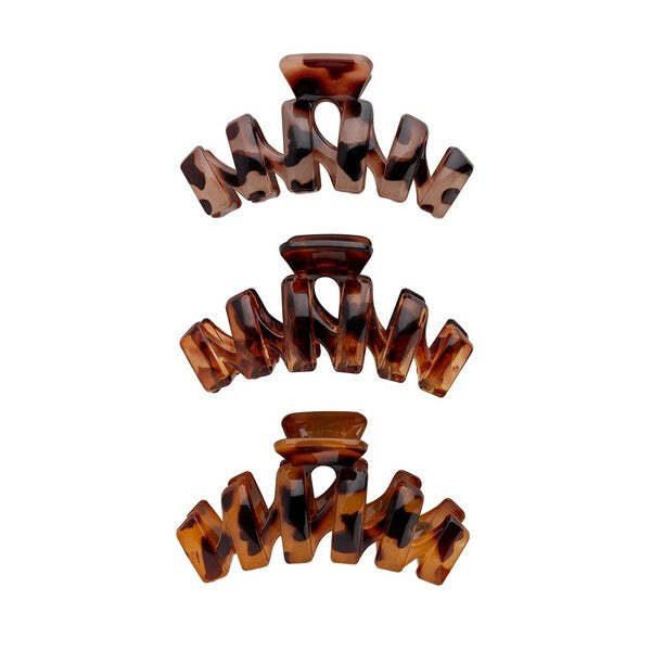Brushworks Tortoiseshell Claw Clips - 3 Pack