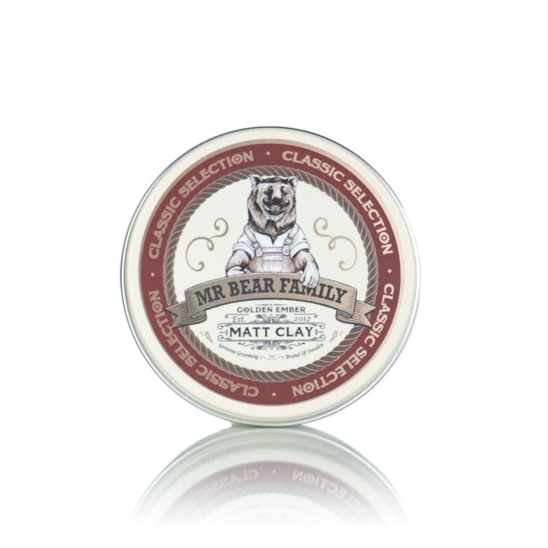 Mr Bear Family - Golden Ember Pomade Matt Clay 100g - KOMÉ.NO