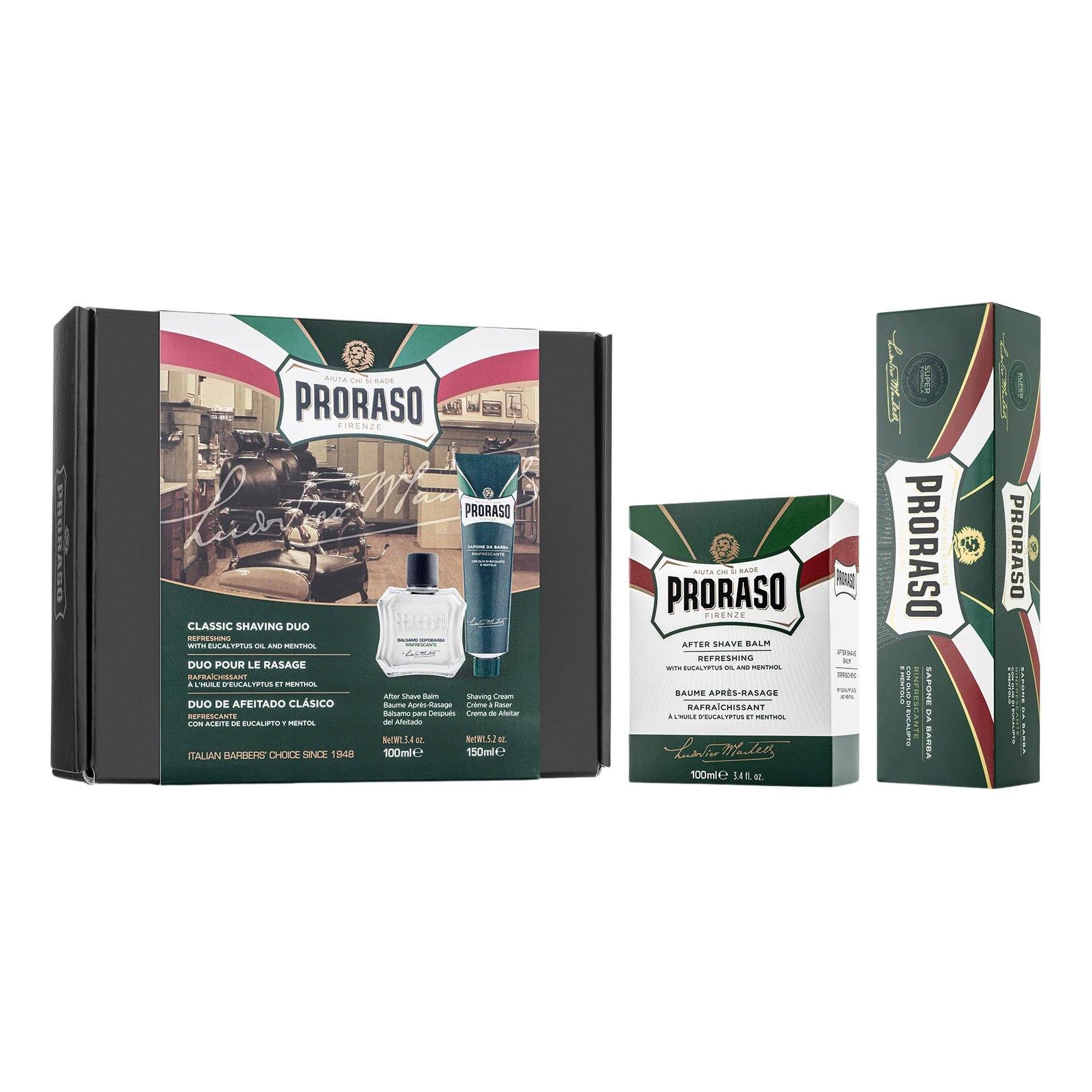 Proraso Duo Pack barberkrem og aftershave balm Gavesett - Barbering Proraso 