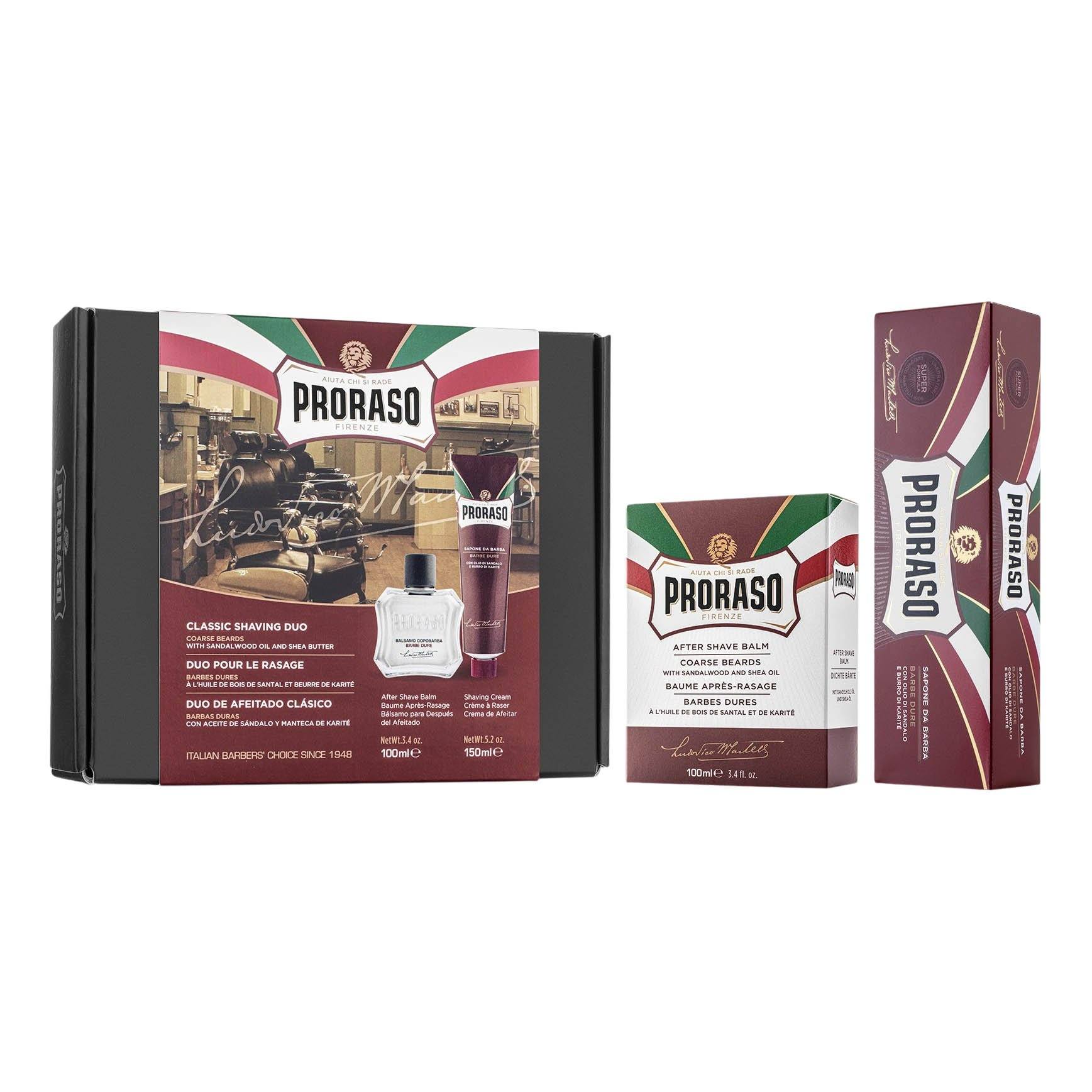 Proraso Duo Pack barberkrem og aftershave balm Gavesett - Barbering Proraso 