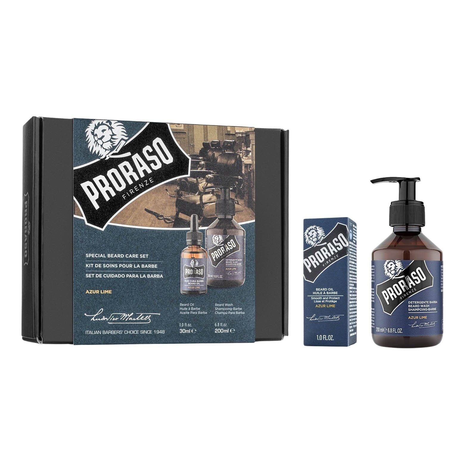 Proraso Duo Pack sjampo og skjeggolje Gavesett - Skjegg Proraso Lime og mynte 