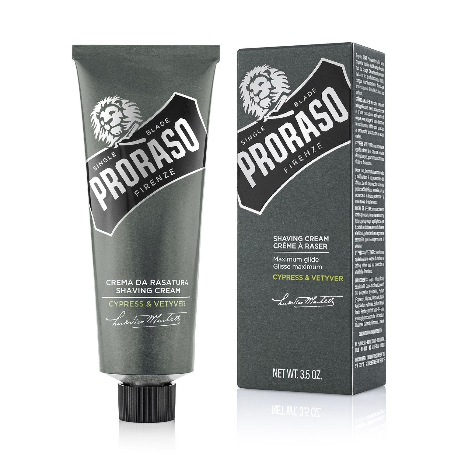 Proraso Single Blade barberkrem i tube Barberkrem i tube Proraso Sypress og vetiver 