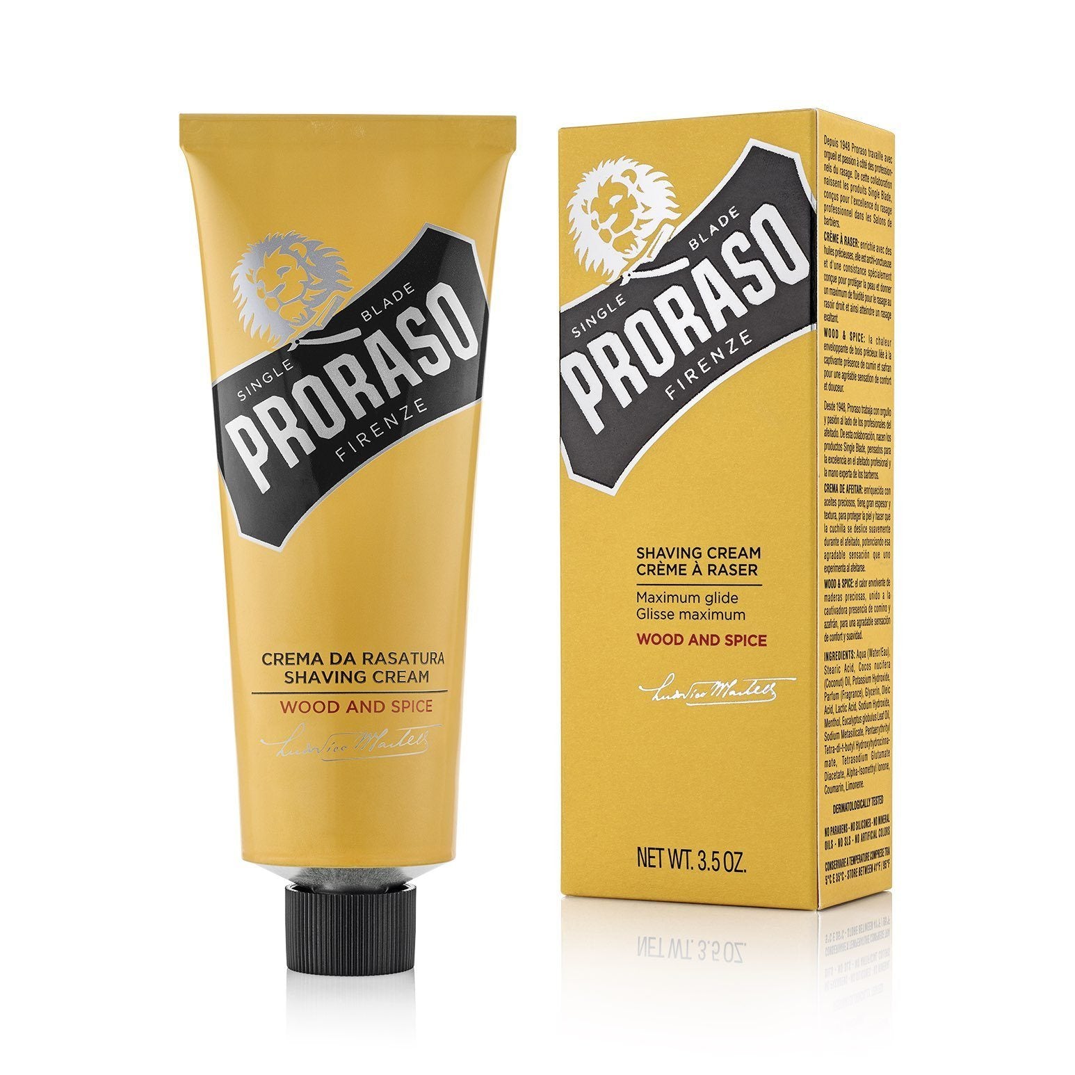 Proraso Single Blade barberkrem i tube Barberkrem i tube Proraso Tre og krydder 